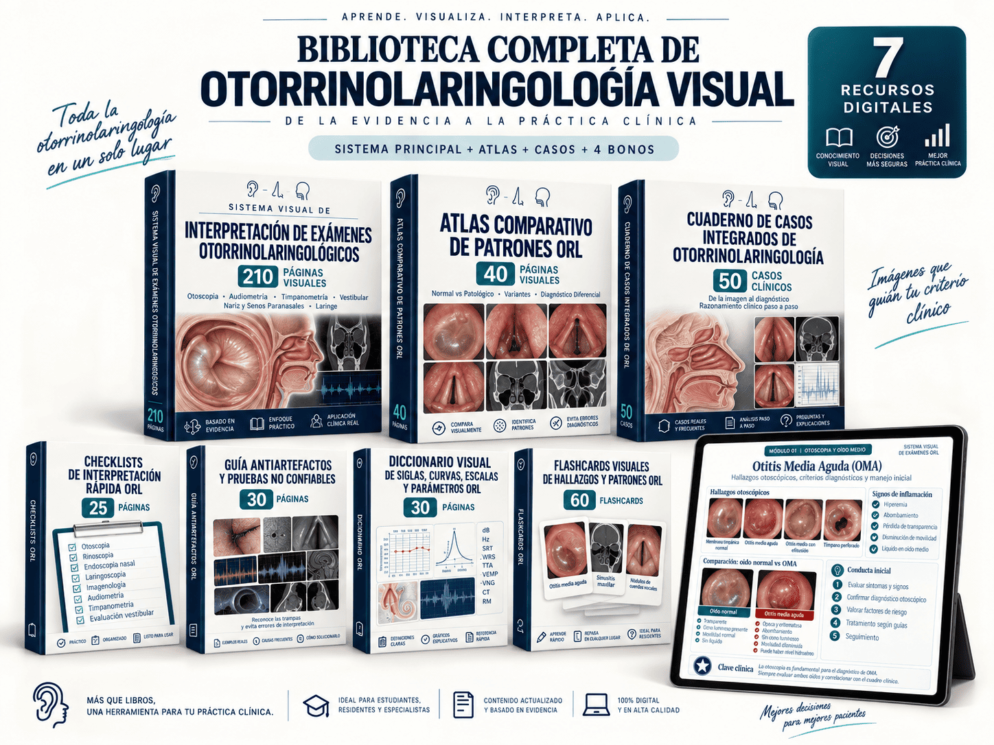 Biblioteca Completa de Otorrinolaringología Visual con los cuatro bonos